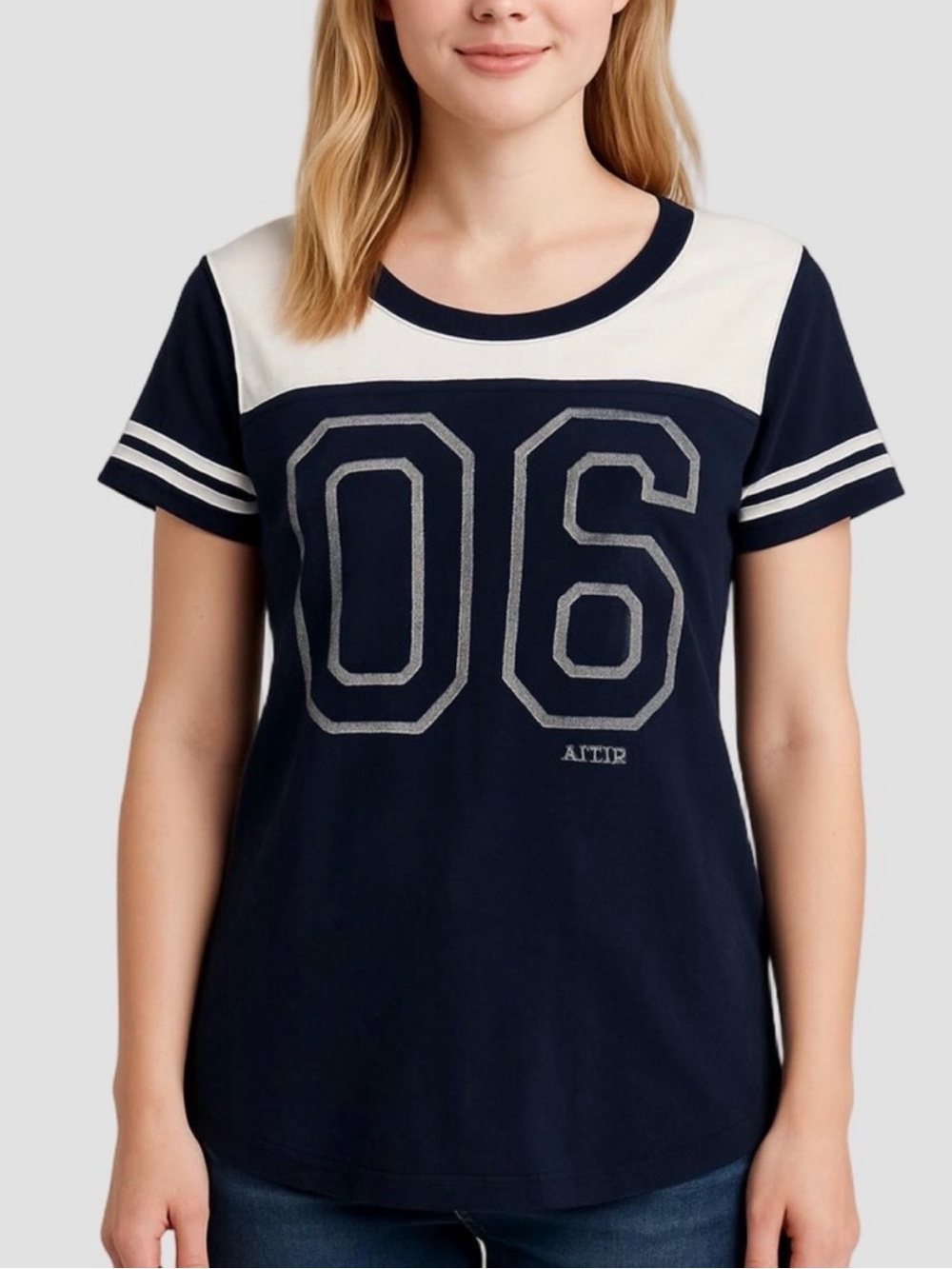 Aerie Navy & White '06' Short-Sleeve Graphic Tee